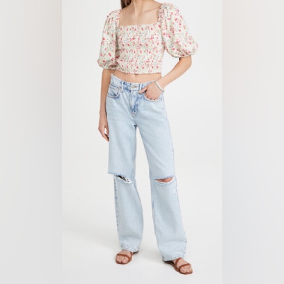 Sōkėe Collection Tops - Sōkėe Collection Puff Sleeve Smocked Top Size X-Large NWT